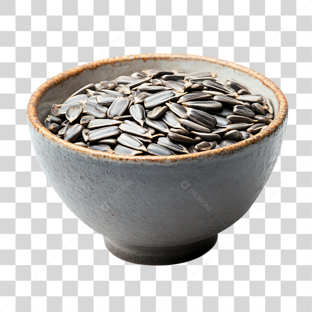 Tigela com Sementes de Girassol PNG Transparente