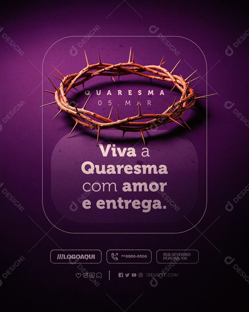 Quaresma 05 de Março a 17 de Abril Viva Social Media PSD Editável