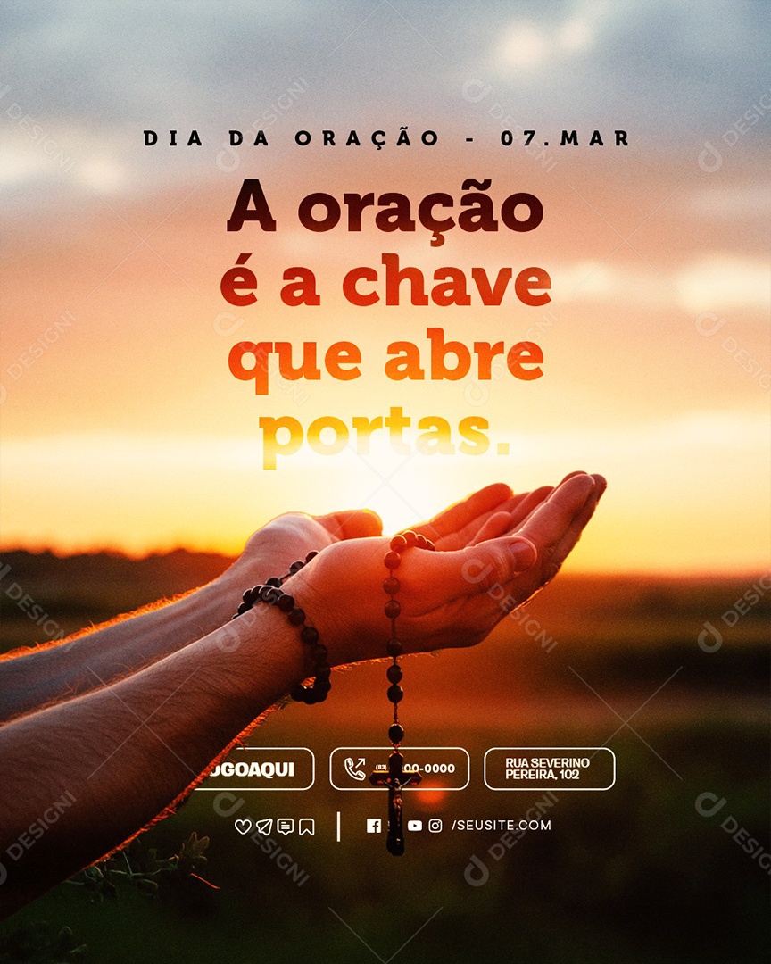 Dia da Oração 07 de Março Social Media PSD Editável
