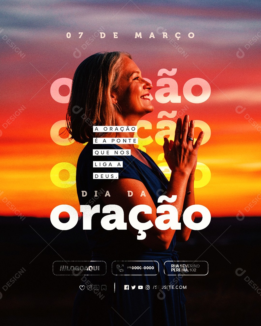 Dia da Oração 07 de Março Social Media PSD Editável