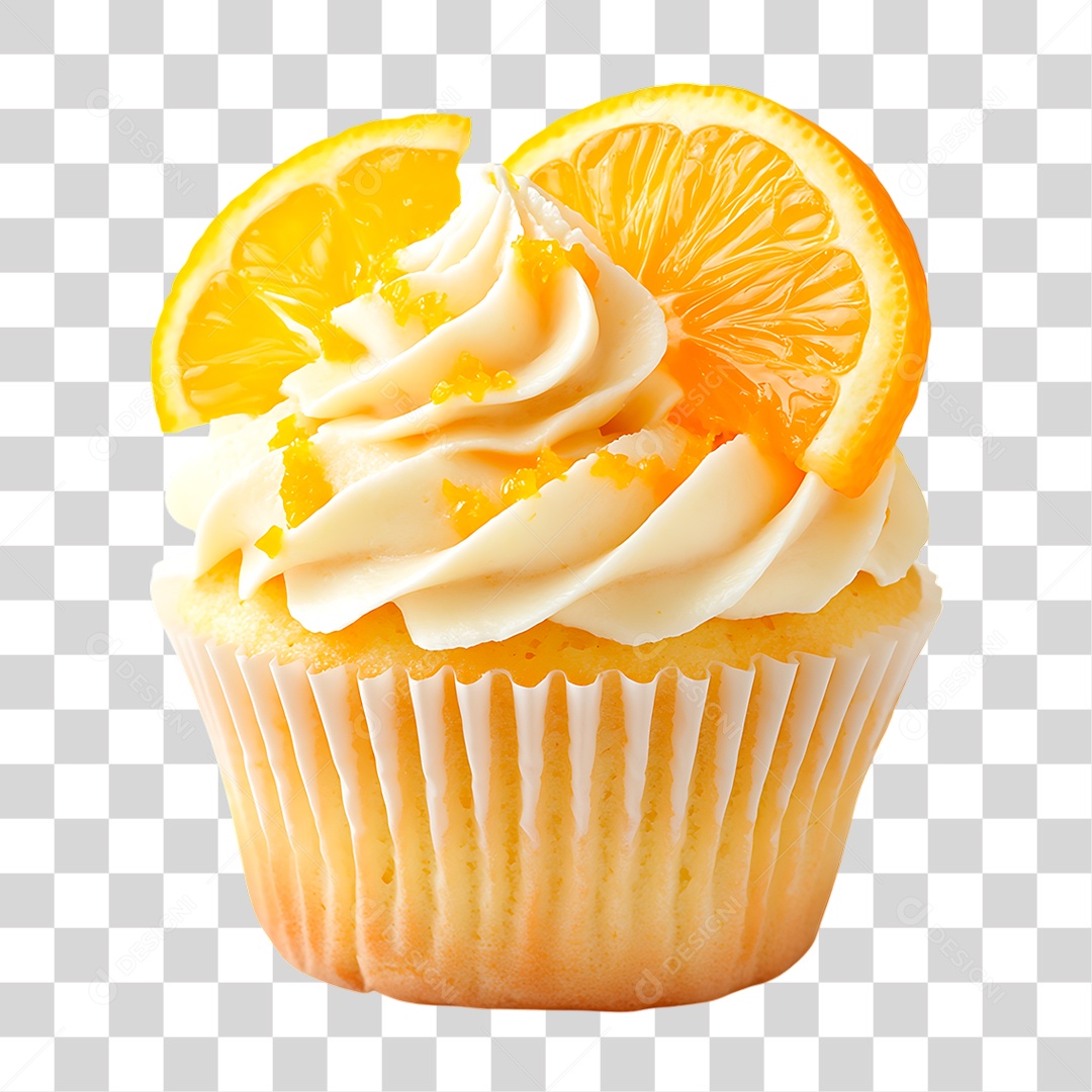 Cupcake de Laranja PNG Transparente