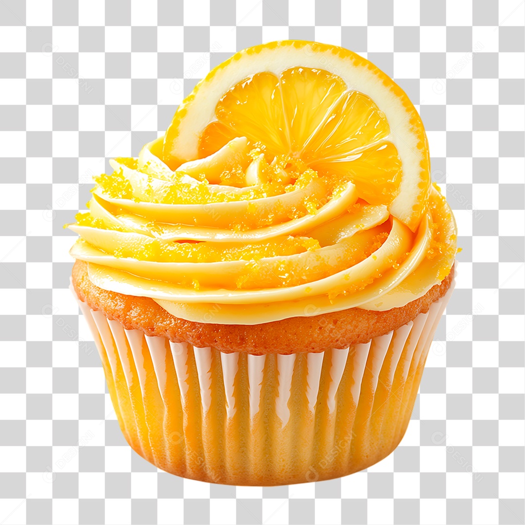 Cupcake de Laranja PNG Transparente