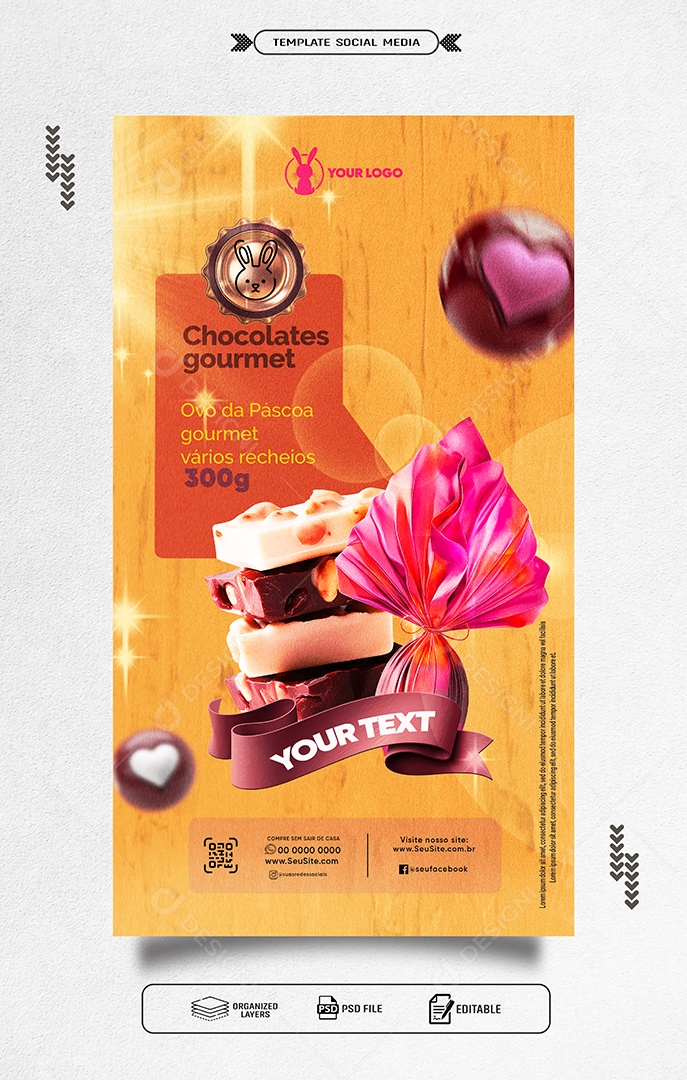 Story Doceria Chocolates Gourmet Social Media PSD Editável