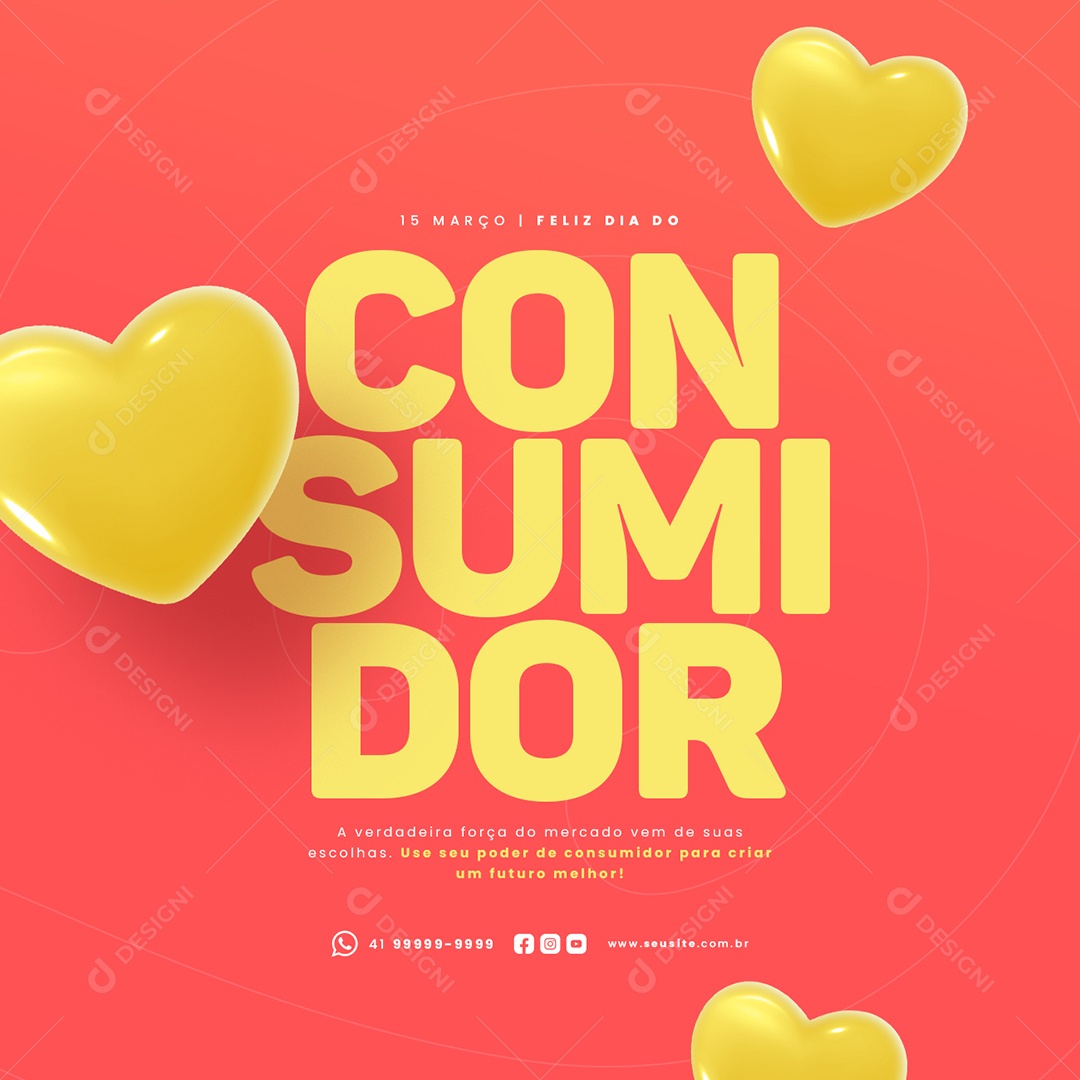 Feliz Dia do Consumidor 15 de Março Social Media PSD Editável