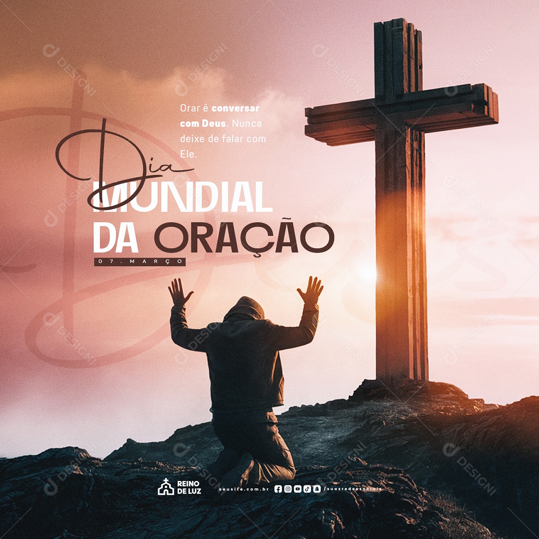 Dia Mundial da Oração 07 de Março Social Media PSD Editável
