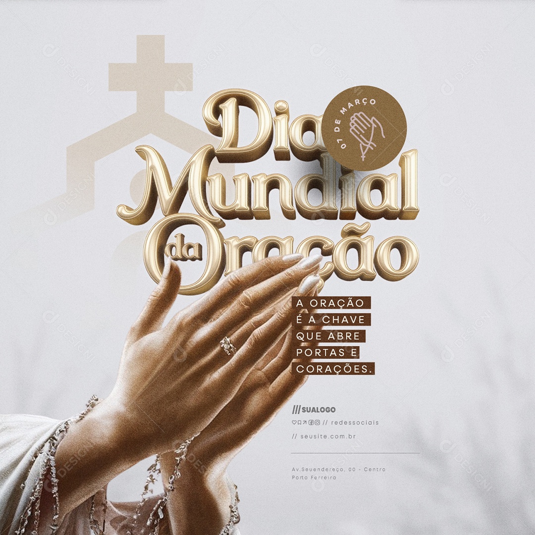 Dia Mundial da Oração 07 de Março Social Media PSD Editável