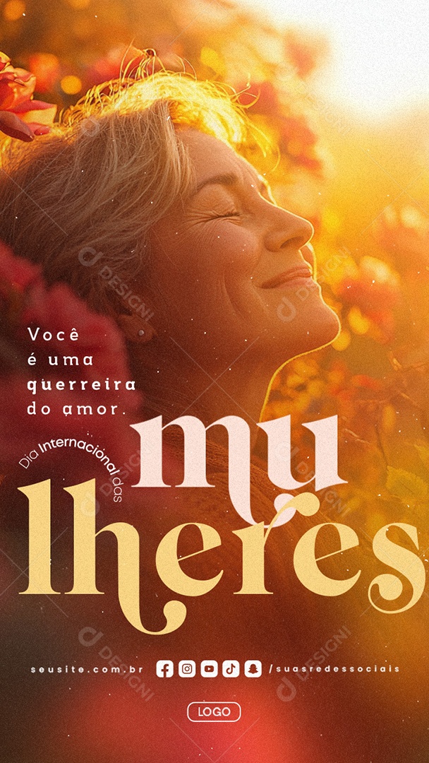 Story Dia Internacional das Mulheres 08 de Março Parabéns Social Media PSD Editável