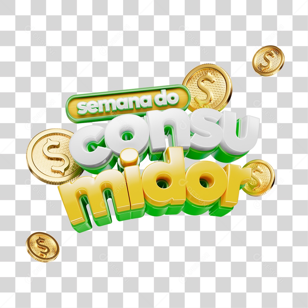Selo 3D Semana do Consumidor PNG Transparente