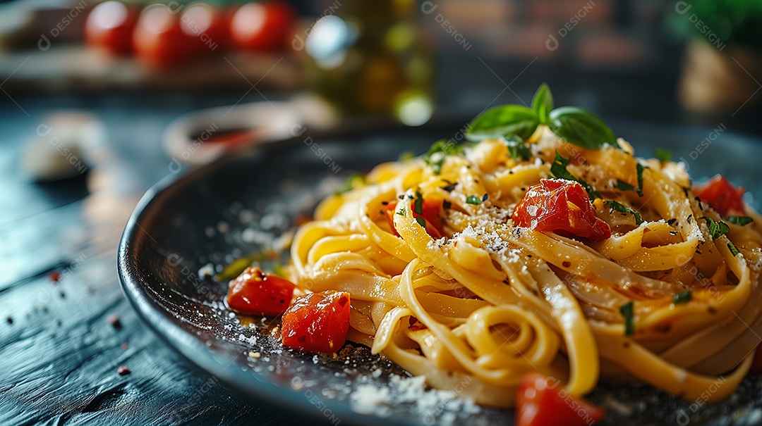 Prato de massa com molho de tomate