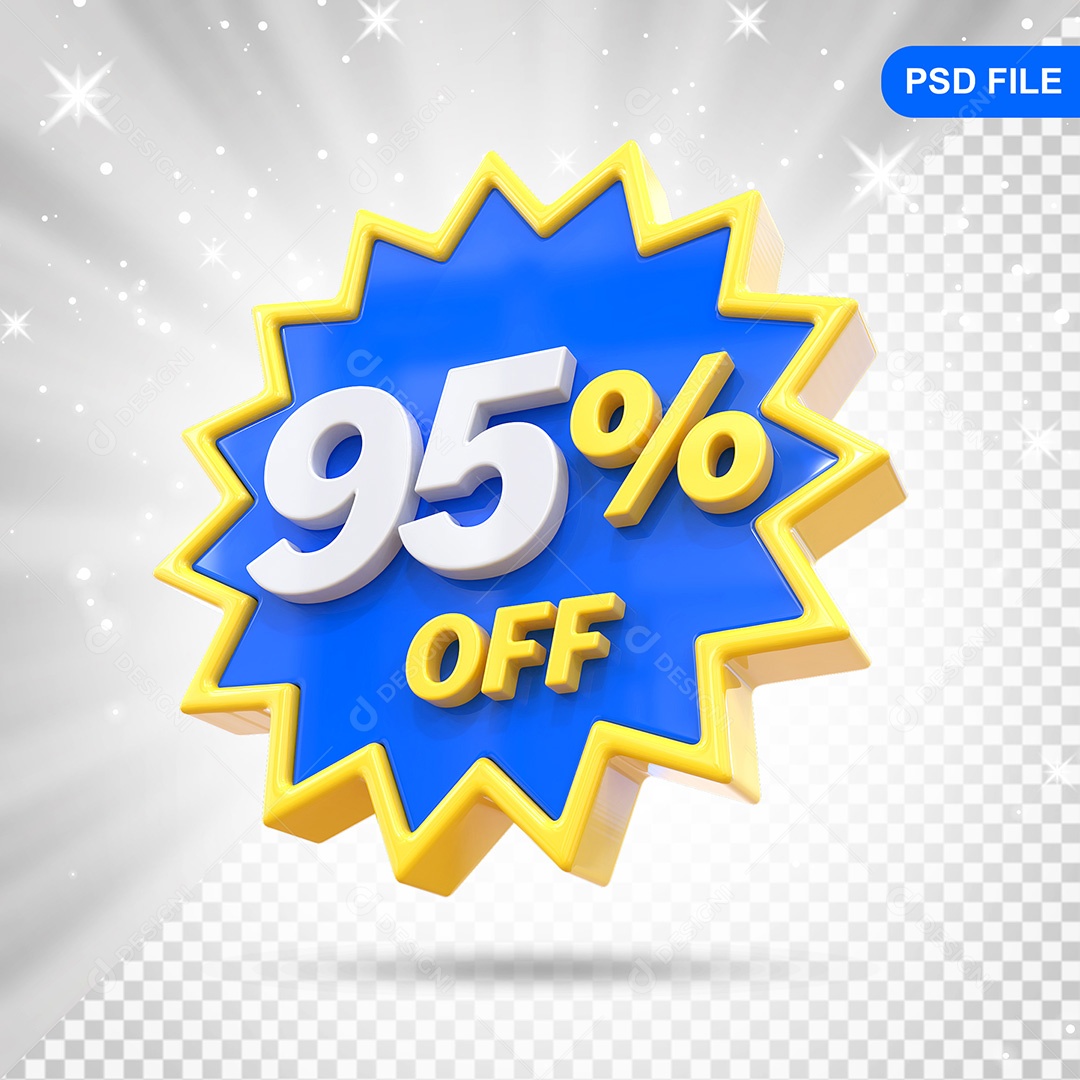 Elemento 3D Azul 95% Off Para Composição PSD