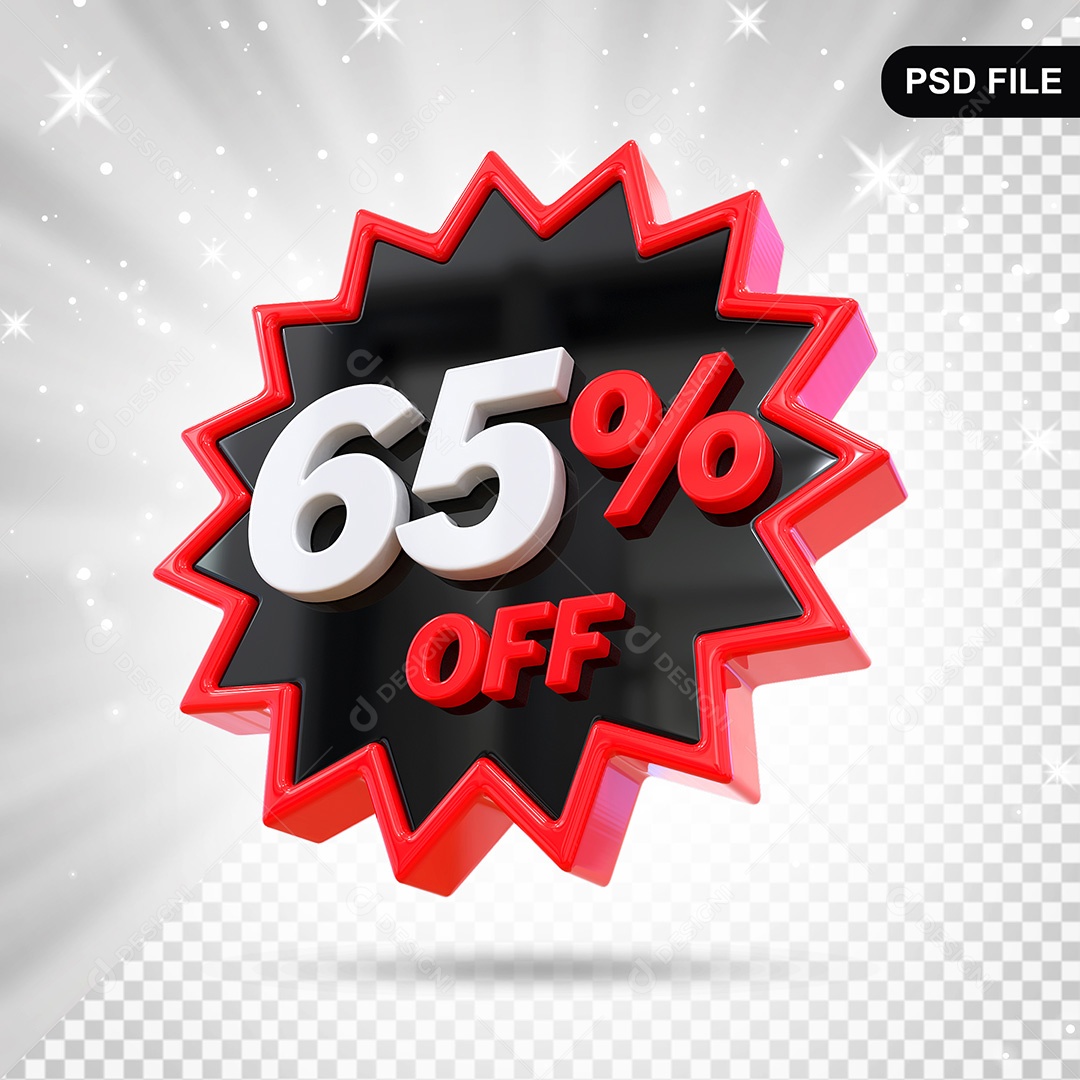 Elemento 3D Preto 65% Off Para Composição PSD