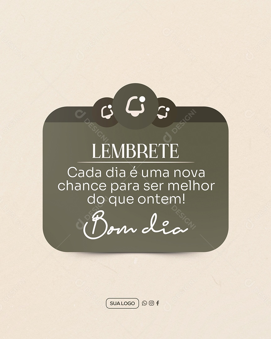Bom Dia Frase Motivacional Social Media PSD Editável