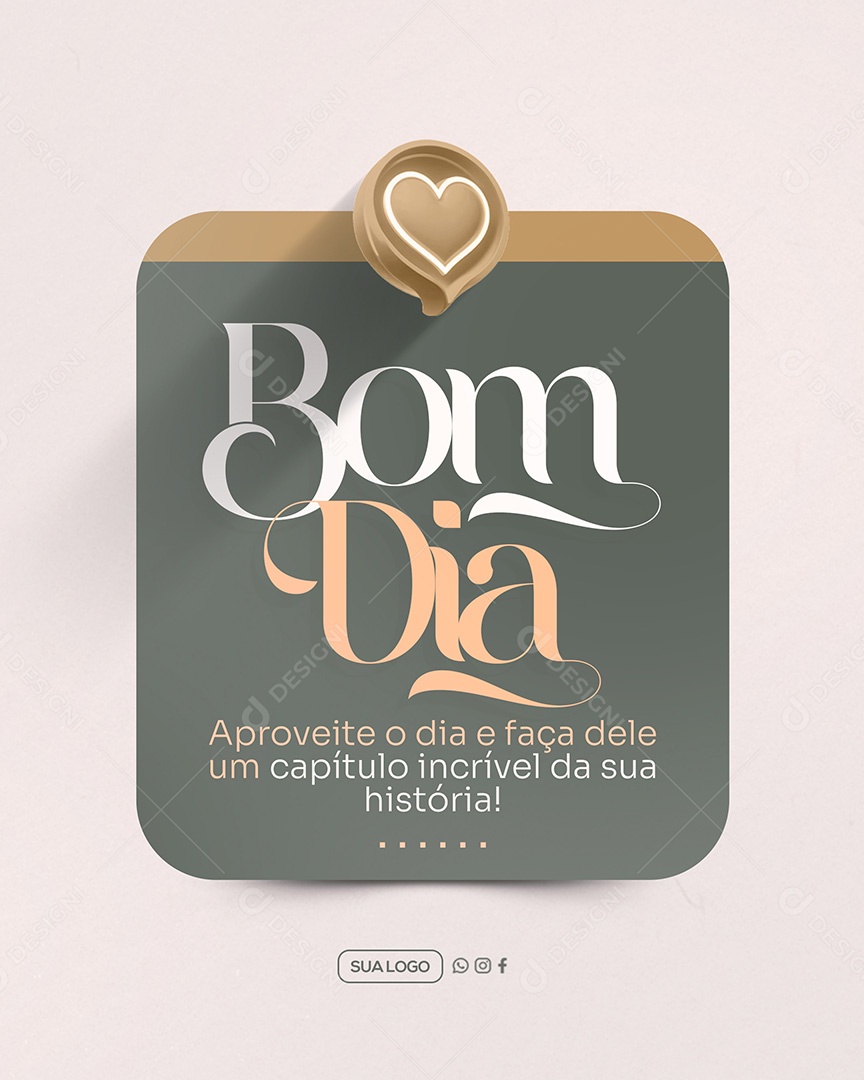 Bom Dia Frase Motivacional Social Media PSD Editável