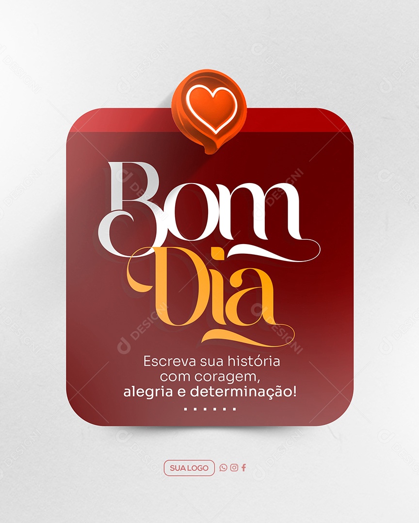 Bom Dia Frase Motivacional Social Media PSD Editável