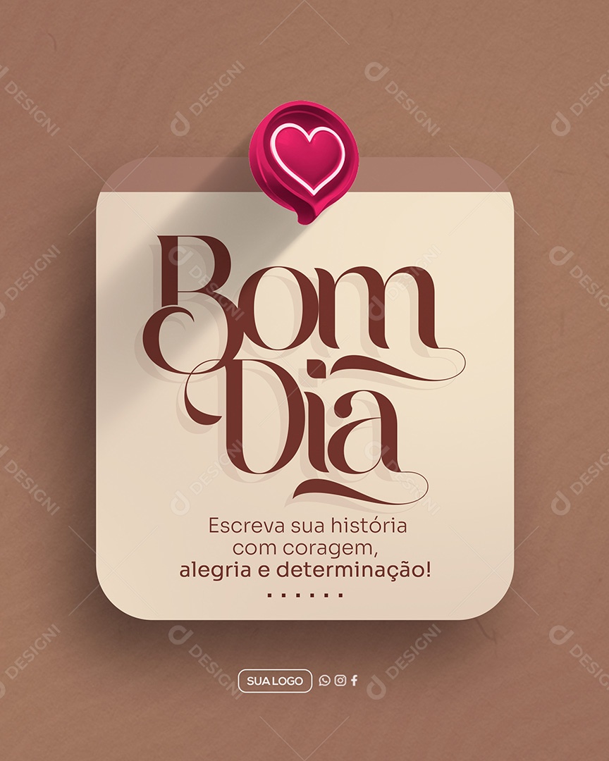 Bom Dia Frase Motivacional Social Media PSD Editável