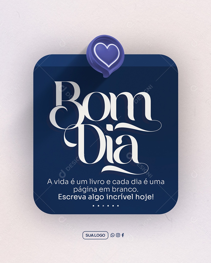 Bom Dia Frase Motivacional Social Media PSD Editável