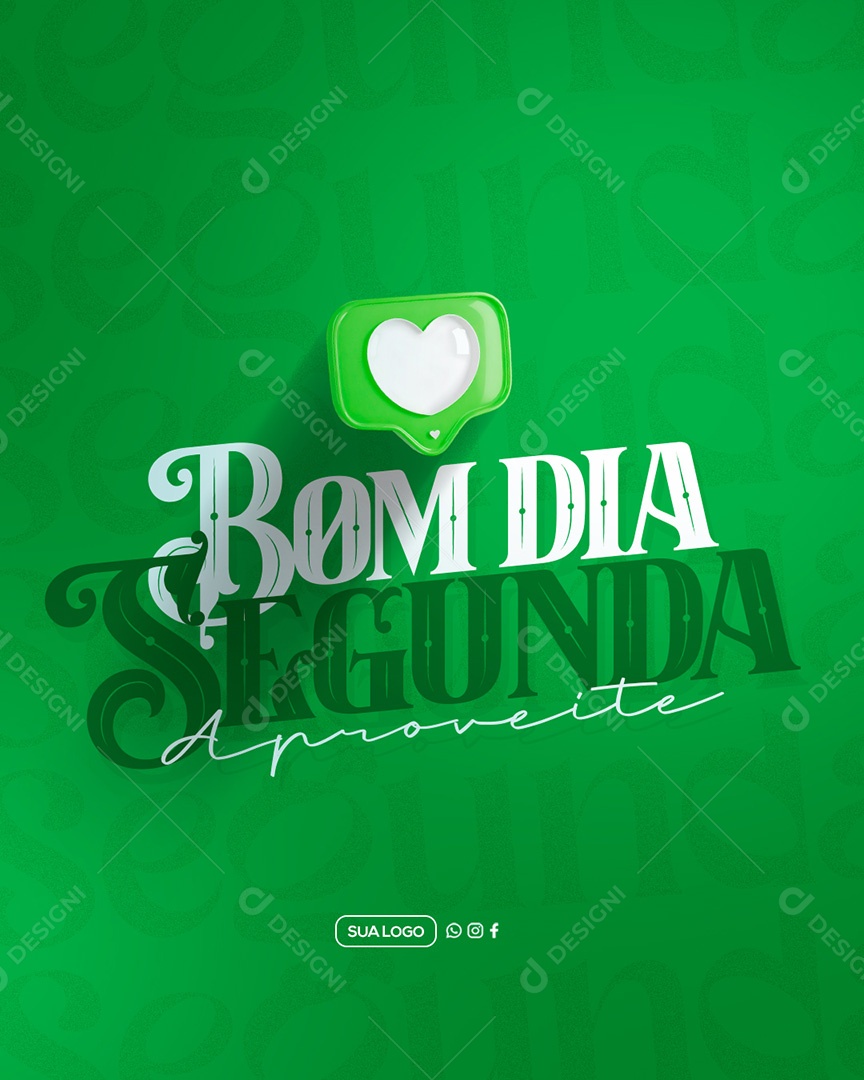 Bom Dia Segunda Feira Social Media PSD Editável
