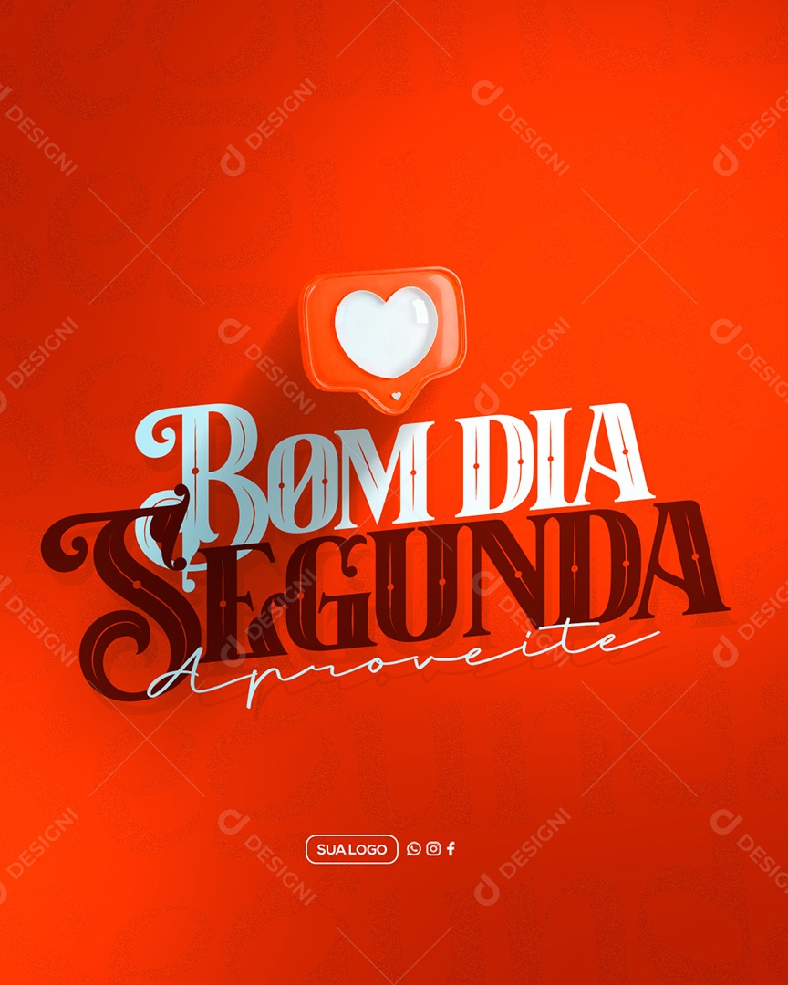 Bom Dia Segunda Feira Social Media PSD Editável