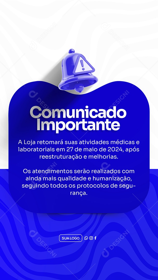 Story Comunicado Importante Loja Social Media PSD Editável