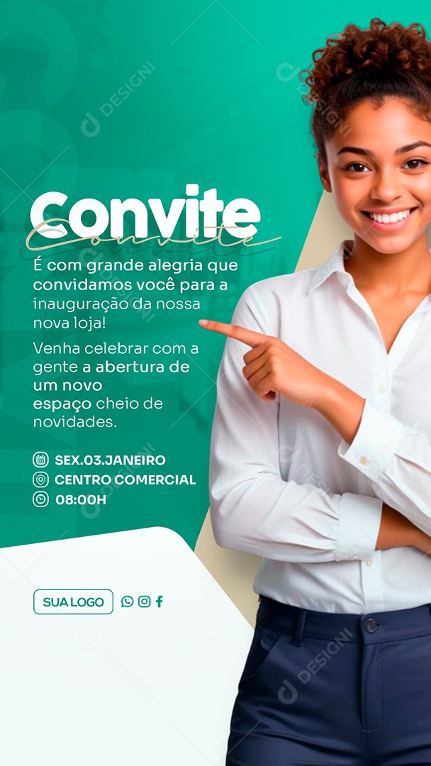 Story Convite de Inauguração Social Media PSD Editável