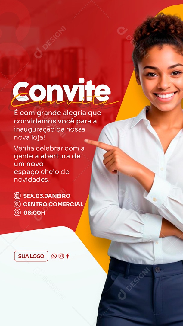 Story Convite de Inauguração Social Media PSD Editável