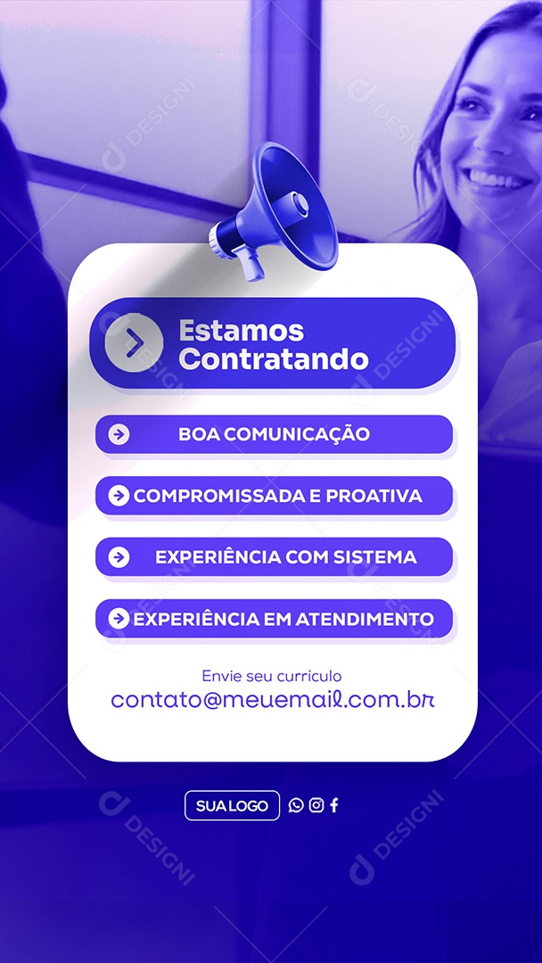 Story Estamos Contratando Social Media PSD Editável