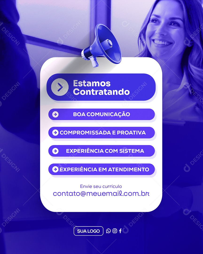 Estamos Contratando Social Media PSD Editável