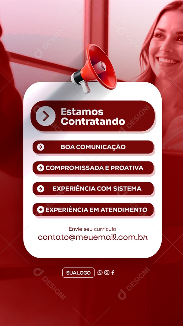 Story Estamos Contratando Social Media PSD Editável