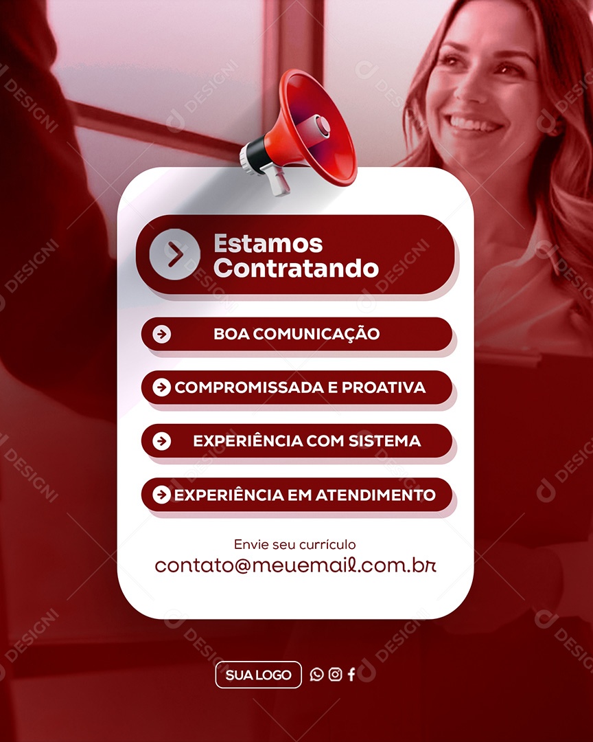Estamos Contratando Social Media PSD Editável