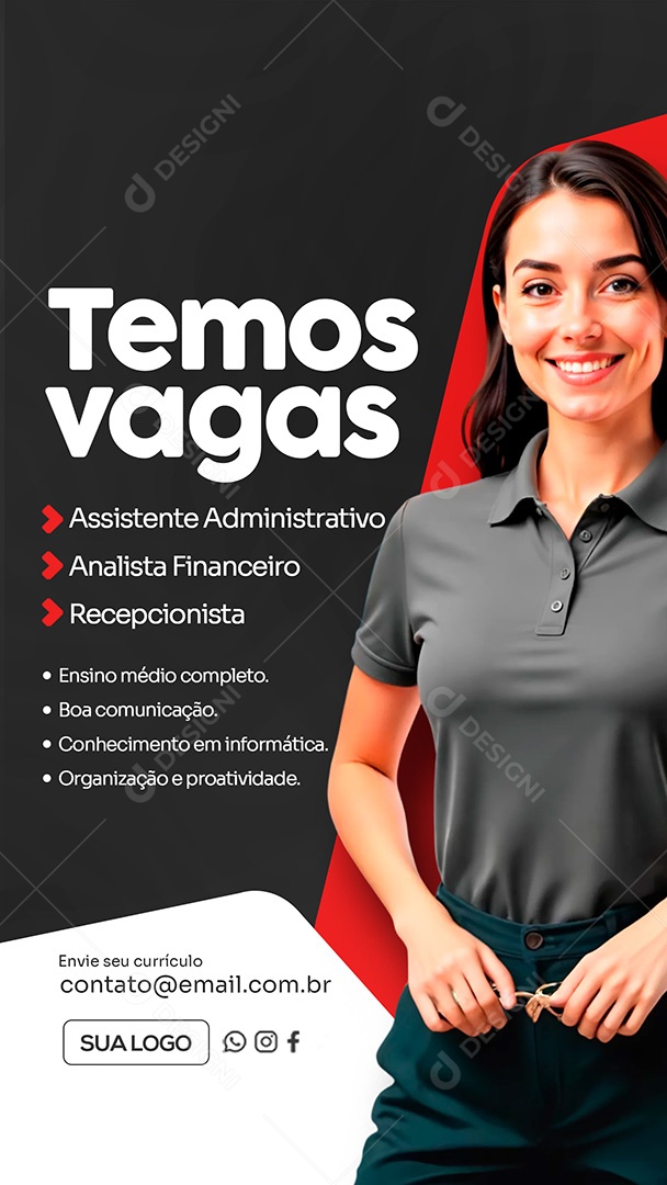 Story Estamos Contratando Social Media PSD Editável