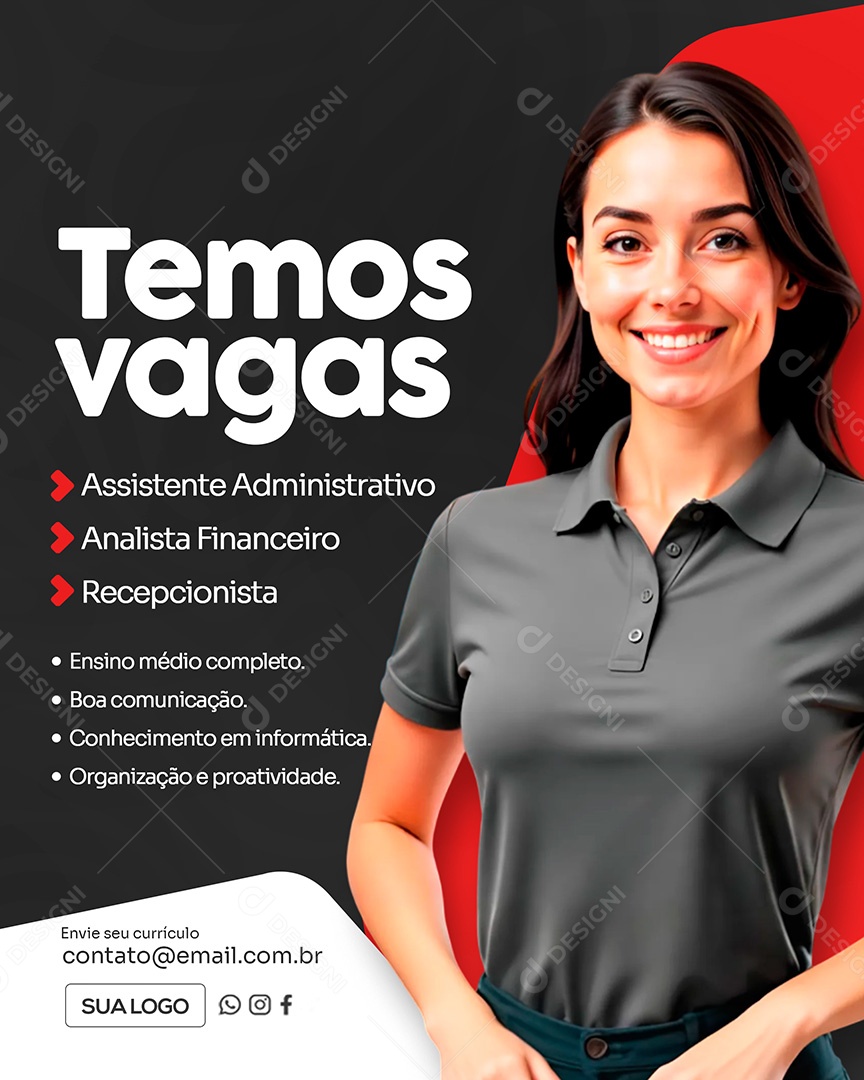 Estamos Contratando Social Media PSD Editável