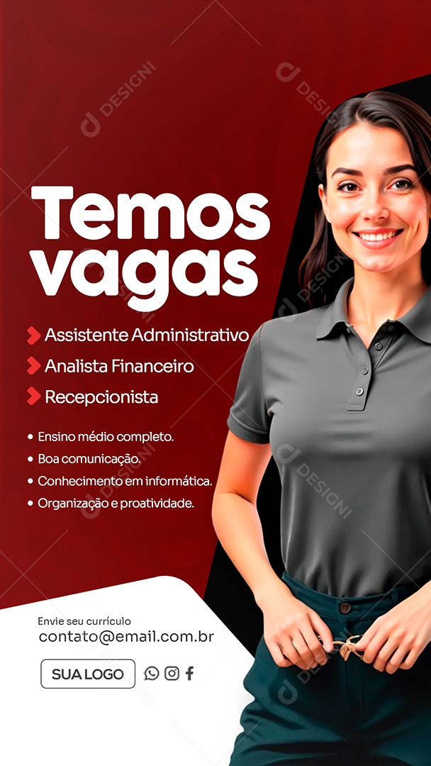 Story Estamos Contratando Social Media PSD Editável