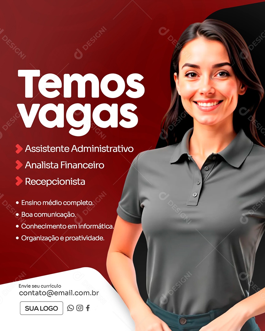 Estamos Contratando Social Media PSD Editável