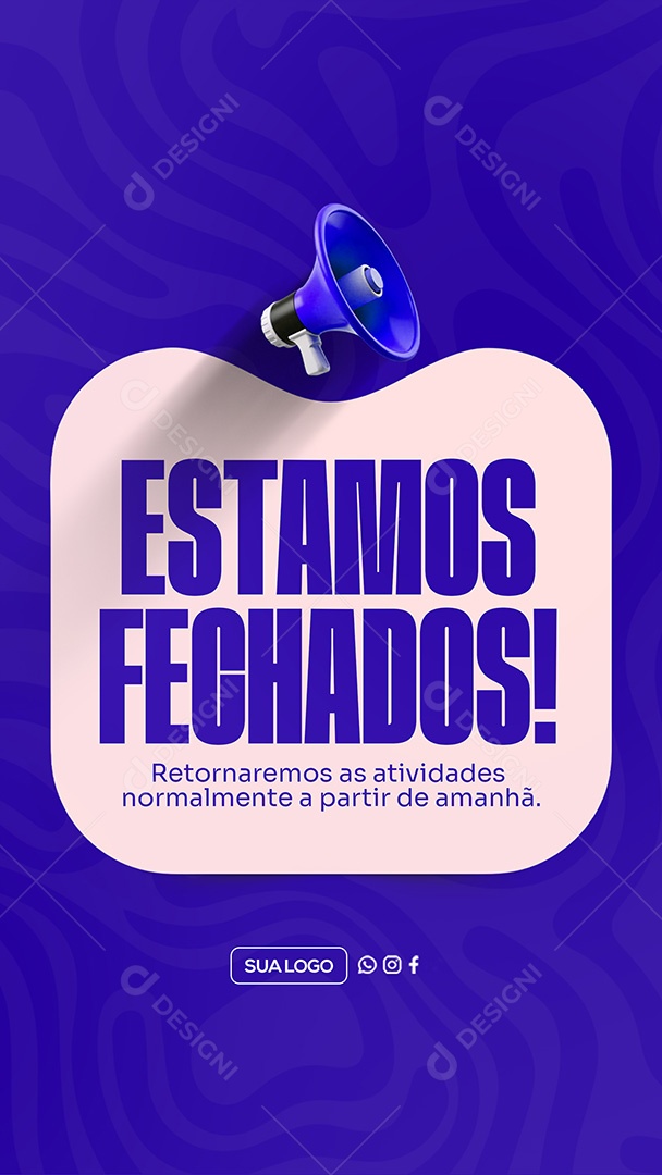 Story Estamos Fechados Social Media PSD Editável