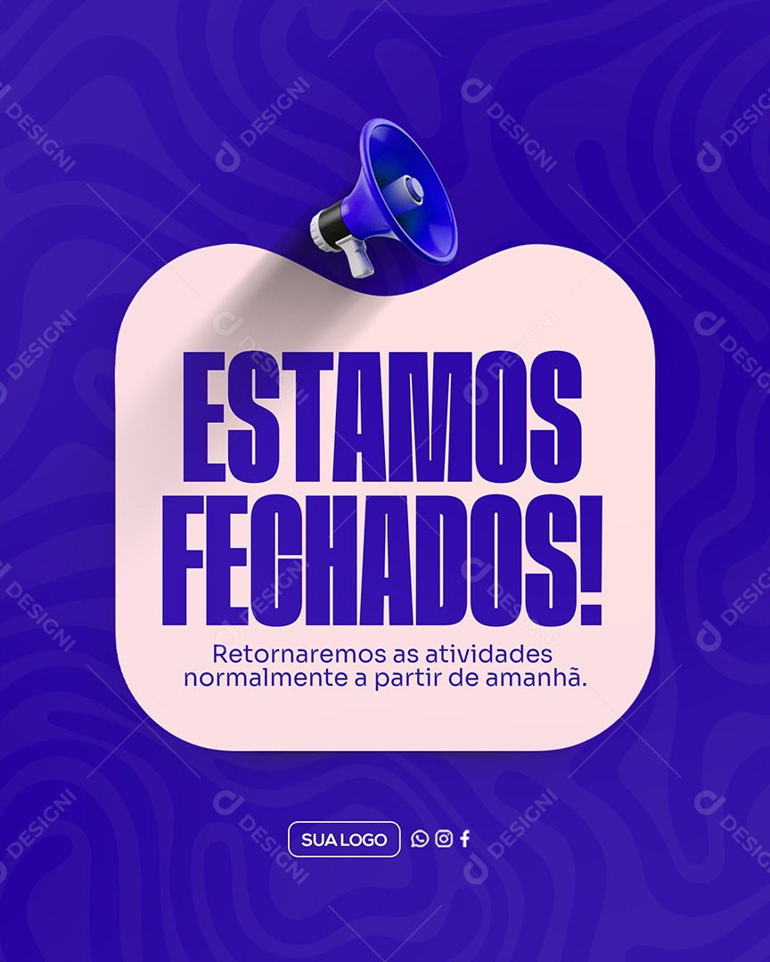 Estamos Fechados Social Media PSD Editável