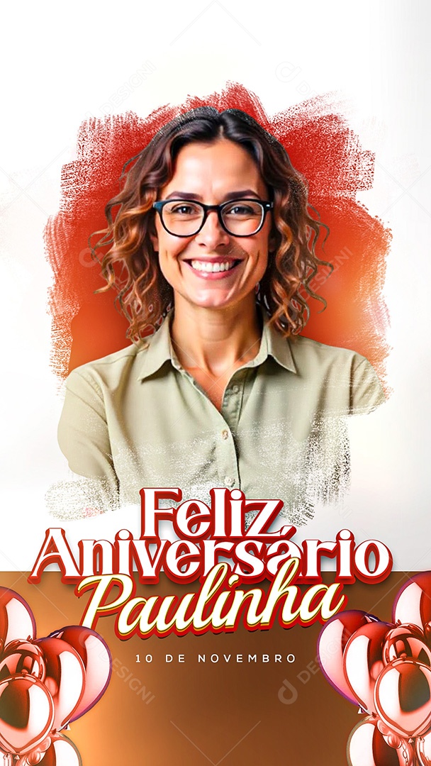 Story Feliz Aniversário Parabéns Paulinha Social Media PSD Editável