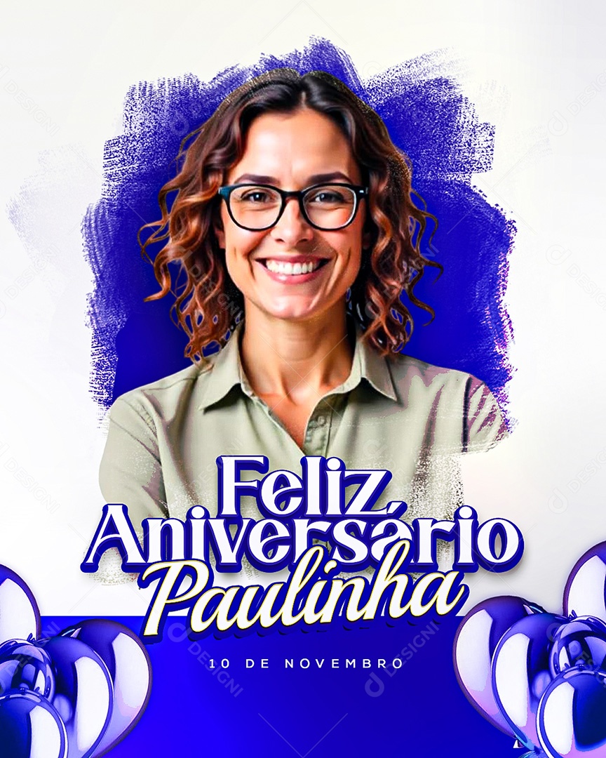 Feliz Aniversário Parabéns Paulinha Social Media PSD Editável
