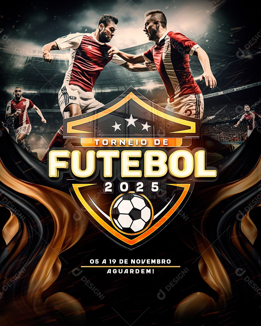 Torneio de Futebol 2025 Social Media PSD Editável