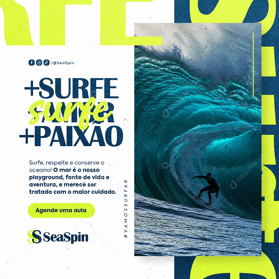 Surfe Amor Paixão Social Media PSD Editável