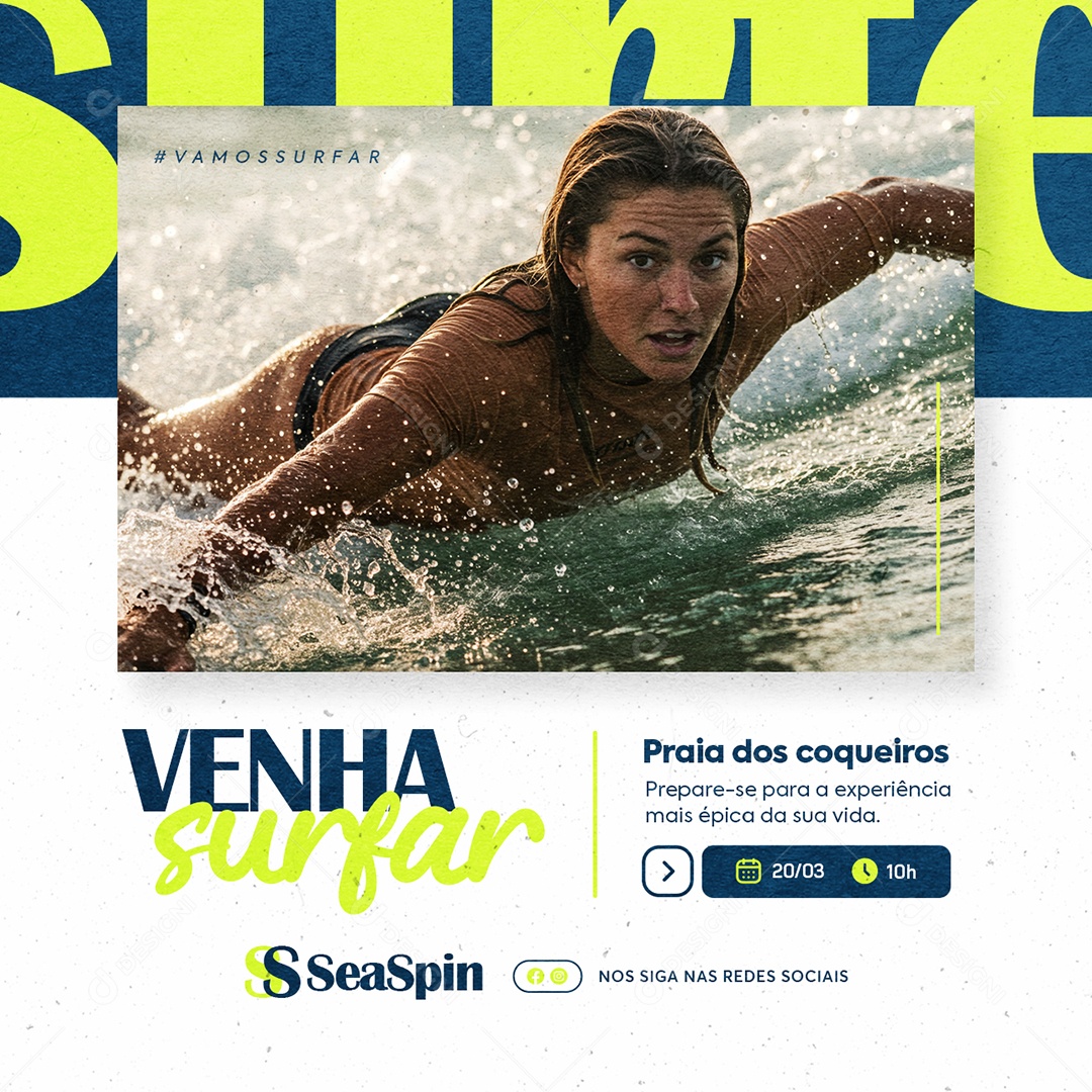 Surfe Venha Surfar Social Media PSD Editável
