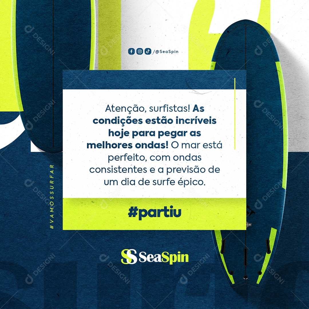 Surfe Lembrete Social Media PSD Editável