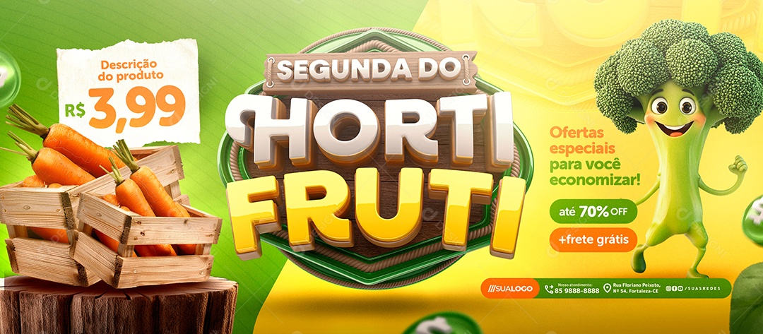 Banner Segunda Do Hortifruti Cenoura Ofertas Especiais Social Media PSD Editável