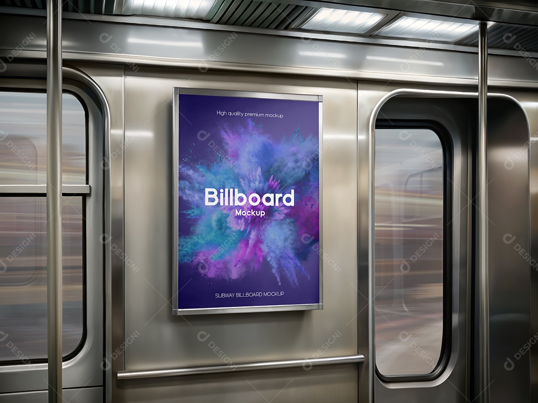 Mockup Anúncio Publicitário em Metrô PSD Editável