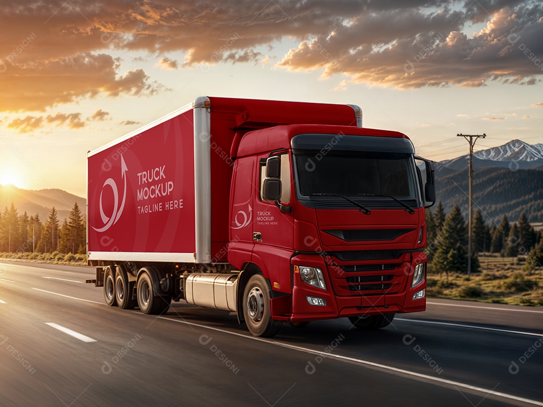 Mockup Caminhão PSD Editável