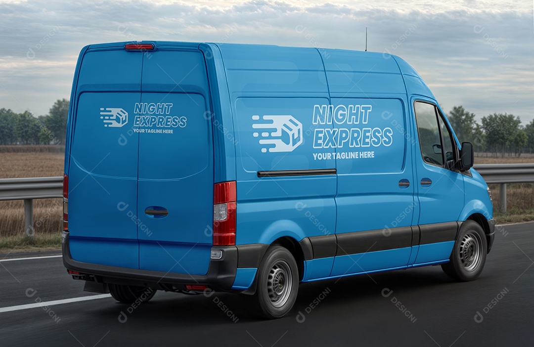 Mockup Van de Carga PSD Editável