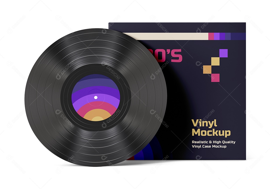 Mockup Disco de Vinil PSD Editável