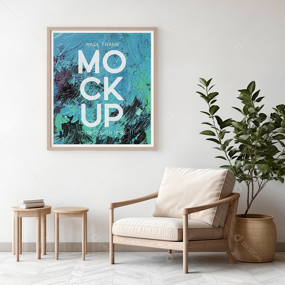 Mockup Sala de Estar Quadro PSD Editável