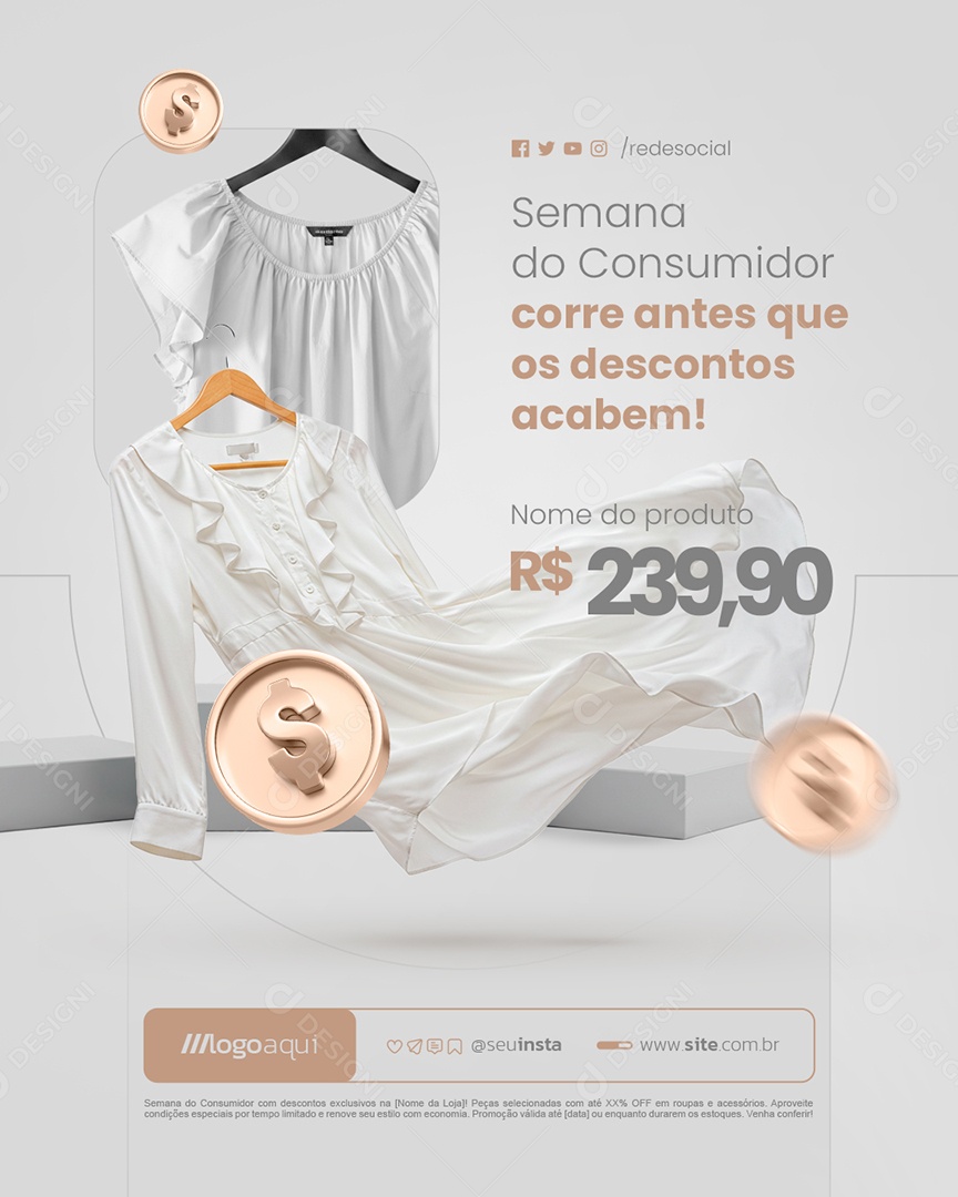 Loja de Roupas Semana do Consumidor Social Media PSD Editável