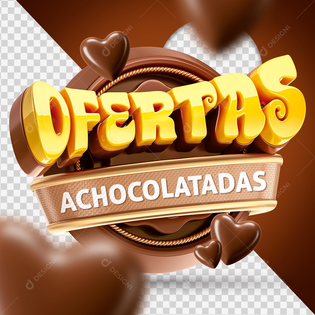 Ofertas Achocolatadas Páscoa Selo 3D para Composição PSD