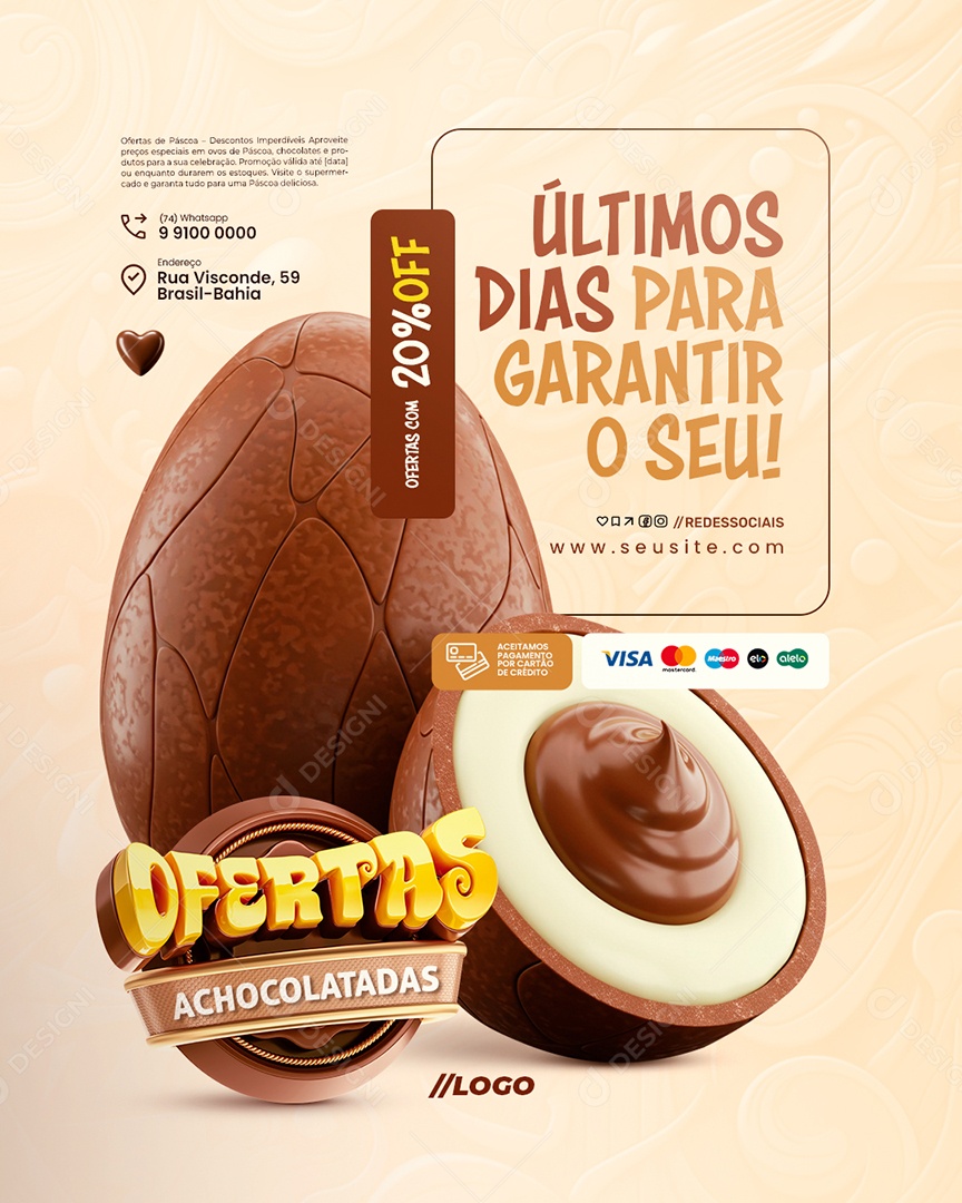 Doceria Ofertas Achocolatadas Últimos Dias para Garantir o Seu Social Media PSD Editável